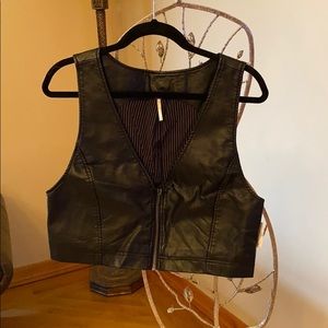 Leather Zipper Vest